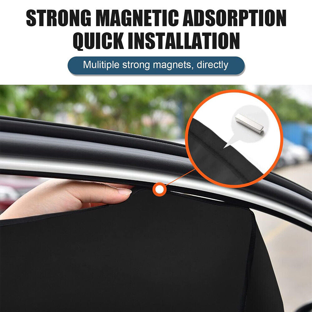 4 Magnetic Car Window Shades – UV Blocker & Privacy Screen (Perfect for Kids & Pets)