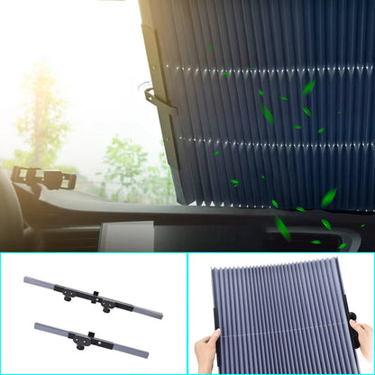 Retractable Car Sunshade – UV Protection for Front Windshield