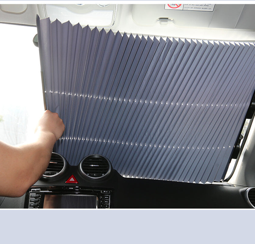 Auto Shade Car Retractable Curtain UV Protection Front Windshield Sun Visor