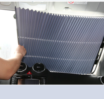 Auto Shade Car Retractable Curtain UV Protection Front Windshield Sun Visor